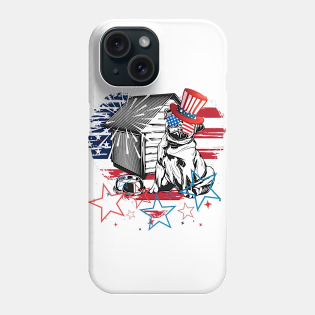 Funny 4th Of July 2021 Fourth Of July For Men's And Women's For 4th Of July Dog Lovers Phone Case by dianoo