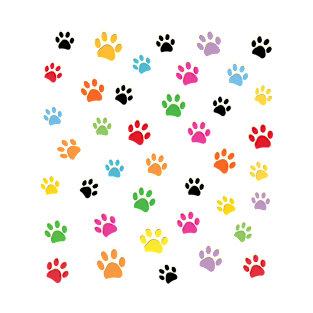 Colorful paw prints pattern T-Shirt