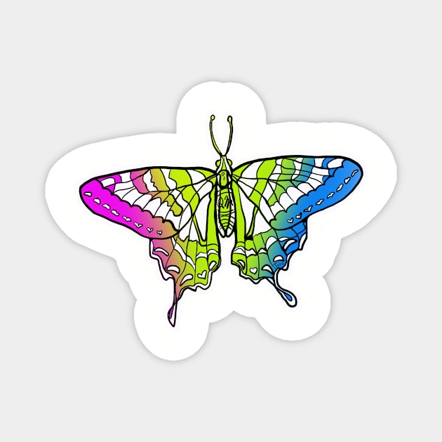 Pansexual Pride Butterfly Magnet by Queer Menagerie