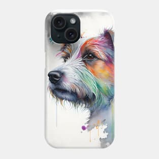 Jack Russell Terrier Dog Portrait with Rainbow Colors Phone Case