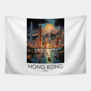 A Pop Art Travel Print of Hong Kong - China Tapestry