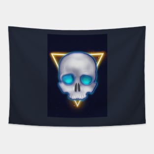 Cyberpunk Skull - Yellow / Blue Tapestry