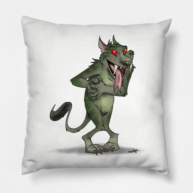 Delighted Chupacabra Pillow by OptionJoe Art