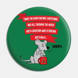 Stirring Christmas Mouse Funny (on light colors) Pin