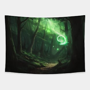 Magical Fantasy Forest Light Tapestry