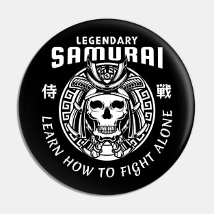 Samurai Demon: Intriguing Oni Mask Illustration Pin