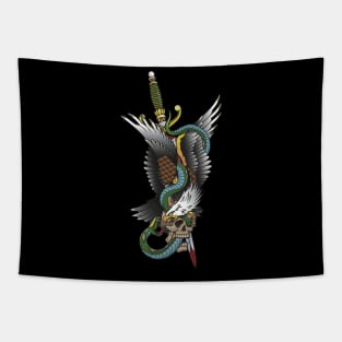 Tattoo Eagle and Snake Tapestry