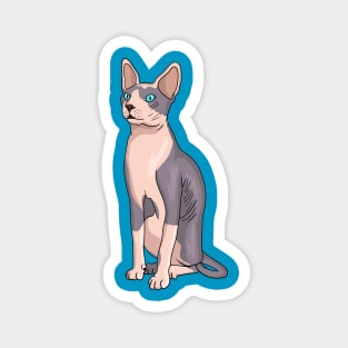 Sphynx cat cartoon illustration Magnet