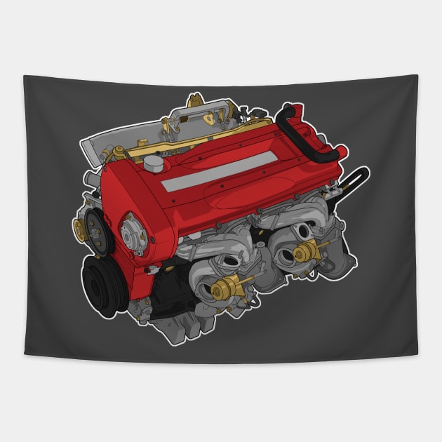 RB26 sticker Tapestry by ArtyMotive