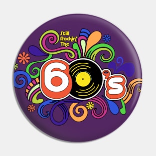 1960s rock and roll groovy retro vinyl record psychedelic doodle Pin