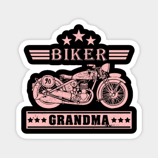 Biker Grandma Pink with Stars Magnet