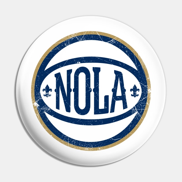 NOLA Retro Ball - White Pin by KFig21