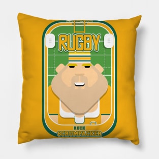 Rugby Gold and Green - Ruck Scrumpacker - Sven version Pillow