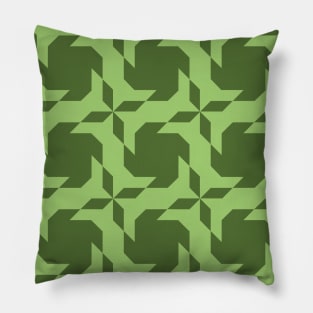 Green Flying Bats Patchwork Pattern Pillow