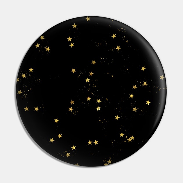 Golden Stars Pin by Kelly Louise Art