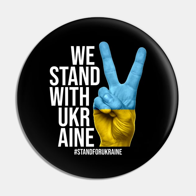 I Stand With Ukrain. Ukrainian flag Pin by SerenityByAlex