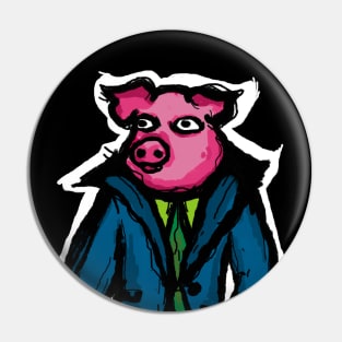 Pig Wearing Jacket Pin