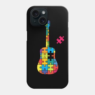 Color Puzzle Acoustic Guitar Silhouette Phone Case