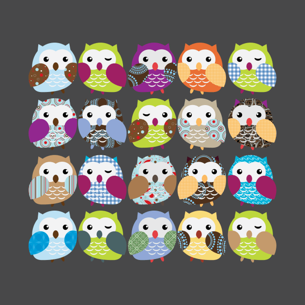 Colorful Owl Pattern by cartoonowl