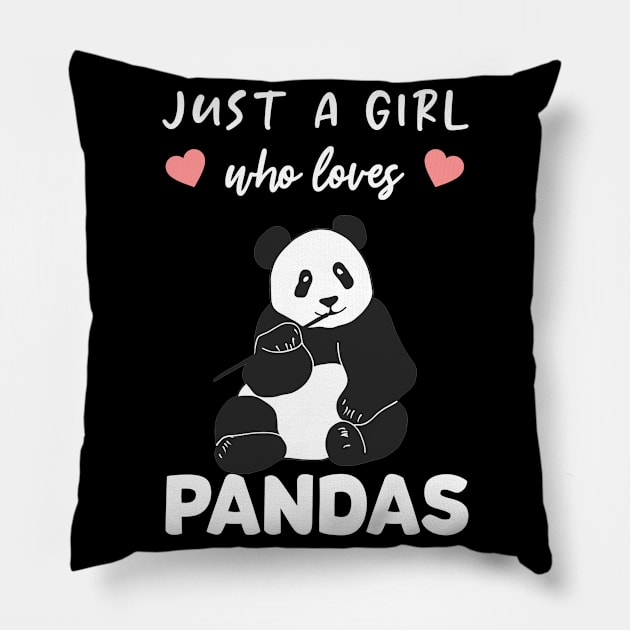 Just A Girl Who Loves Pandas Cute Panda Pillow by wbdesignz