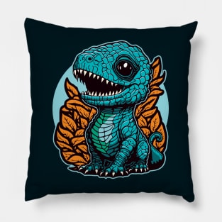 Cute Baby Dinosaur Graphic Design Pillow