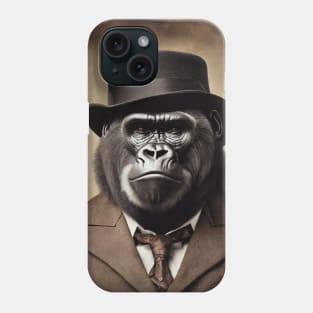 Victorian Gorilla Portrait Artistic Gift Tie Fashion Gorilla Styl Phone Case