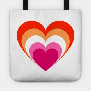 Lesbian heart in heart Tote