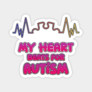 My Heart Beats For Autism Magnet