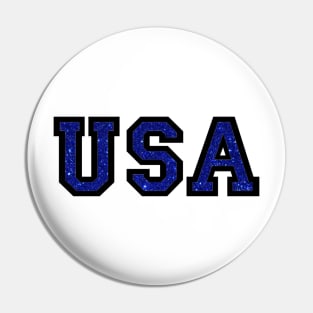 USA Blue Glitter Pin