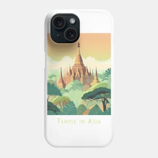 Vintage Retro minimal Serene Asian Temple Landscape Phone Case