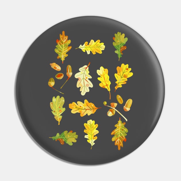 Oak Leaves and Acorns Pin by NicSquirrell