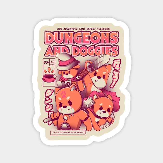 Dungeon and Doggies Magnet by Ilustrata