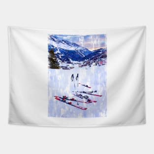 Ski Kit Abstract Austria. For ski lovers. Tapestry