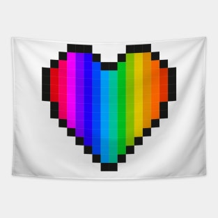 Pixel Pride Heart Tapestry