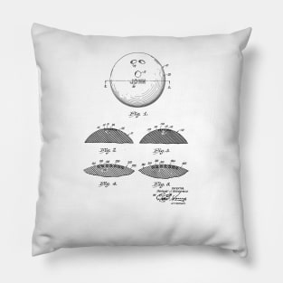 Bowling Ball Vintage Patent Hand Drawing Pillow
