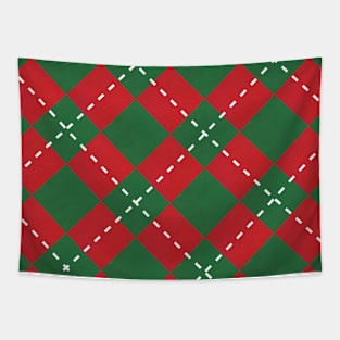 Red & Green Argyle Tapestry