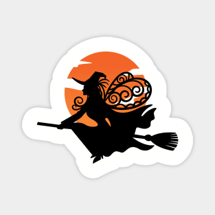 Witch On A Broom T-shirt Magnet