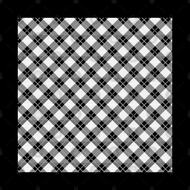 Diagonal Light Gray and Black Flannel-Plaid Pattern by Design_Lawrence