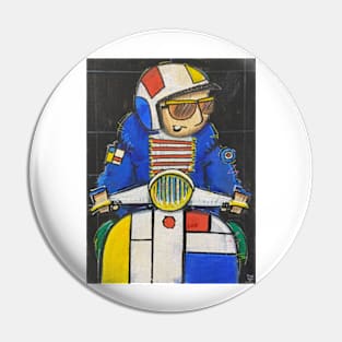 Retro Scooter, Classic Scooter, Scooterist, Scootering, Scooter Rider, Mod Art Pin