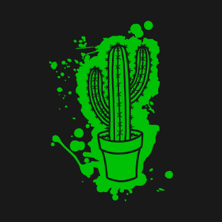 San Pedro Cactus - Splatter Cut Out Green T-Shirt