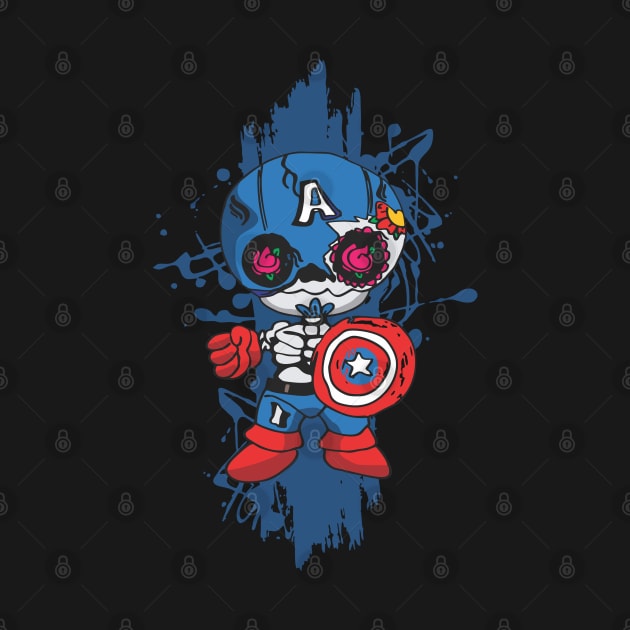 CAP AMERICA DIA DE LOS MUERTOS by GeekCastle