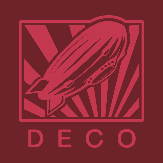 Art Deco Style zeppelin. Minimal, stylized, vintage design. by croquis design