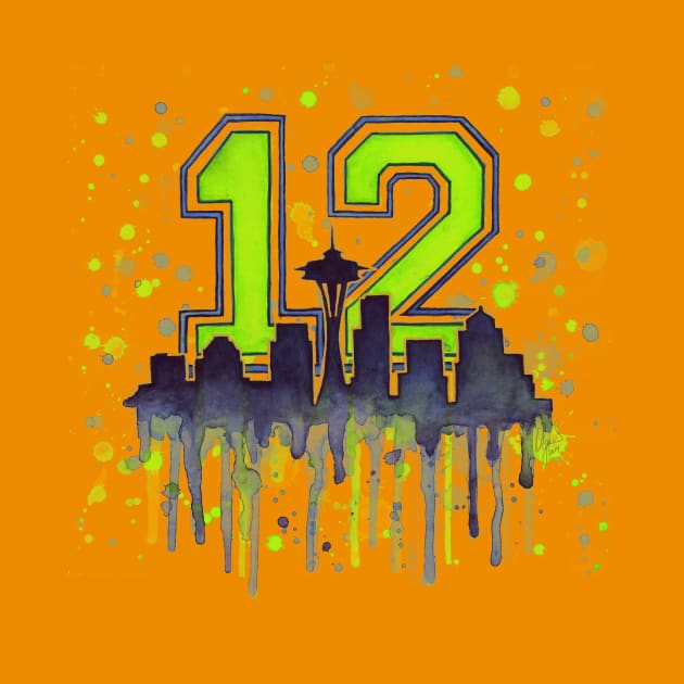 Seahawks 12th Man Art by Olechka