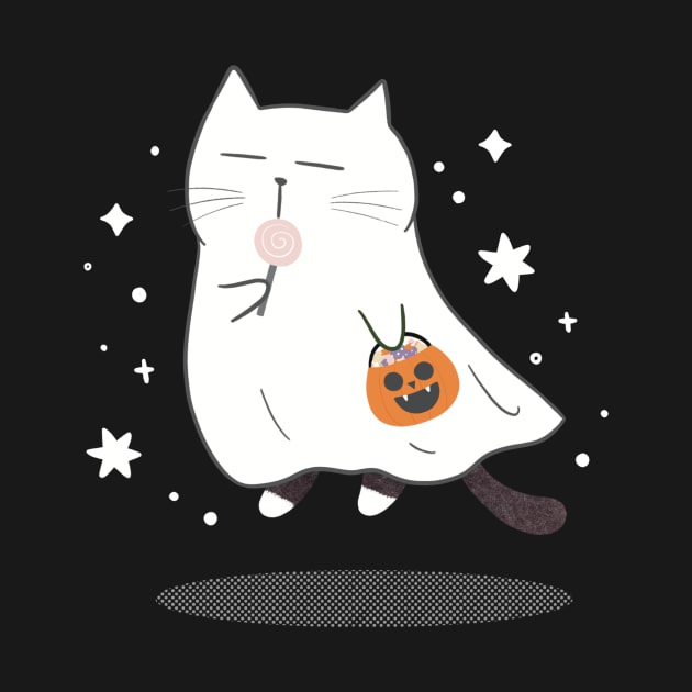 Ghost cat by Moonaries illo