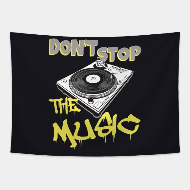 DJ Turntable Vinyl Music Tapestry by Foxxy Merch