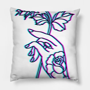 3D style Trippy Hand tattoo art Pillow