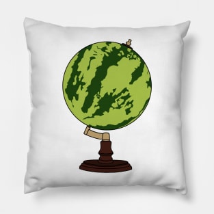 The world is just a watermelon shaped spinny thing Pillow