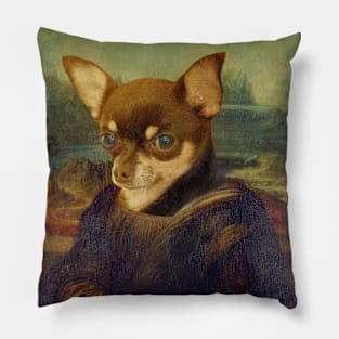 Mona Lisa Chihuahua Pillow