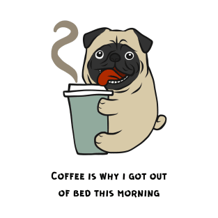 Funny Bulldog Dog Drinking Coffee T-Shirt