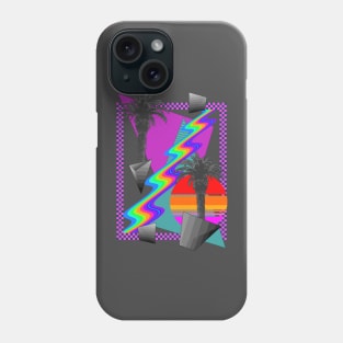 Synthwave Collage with Rainbow Phone Case